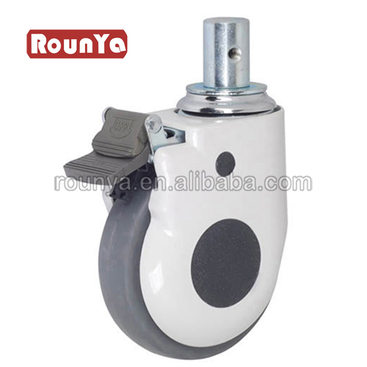 3in 4in 5in cover hospital bed medical castors top plate TPR wheel