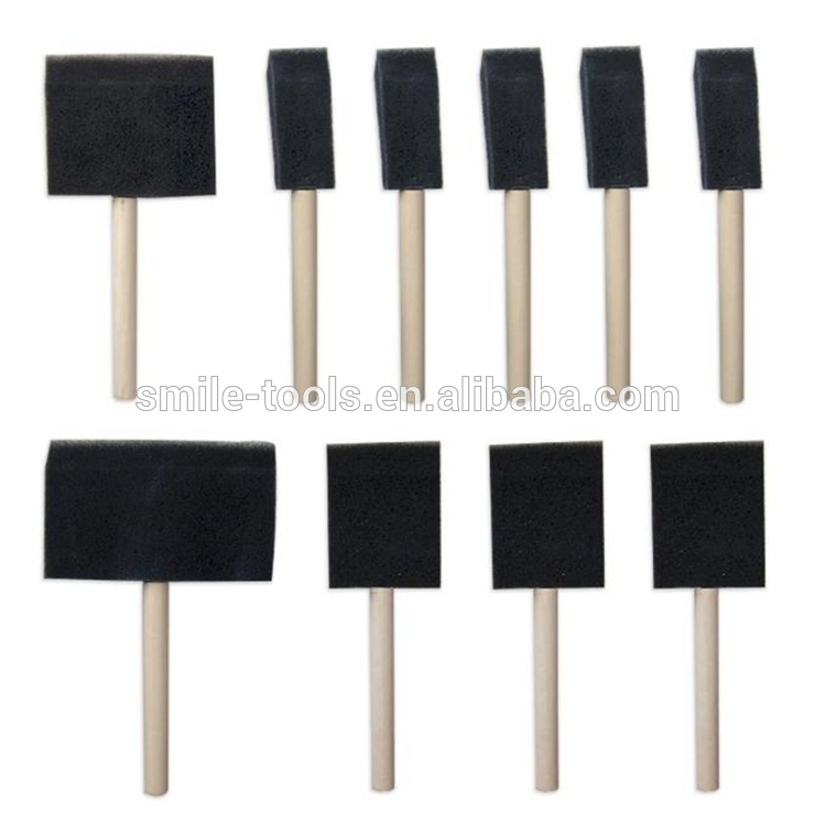 Foam Sponge Wood Handle Paint Brush for Acrylics, Stains, Varnishes, Crafts, Art