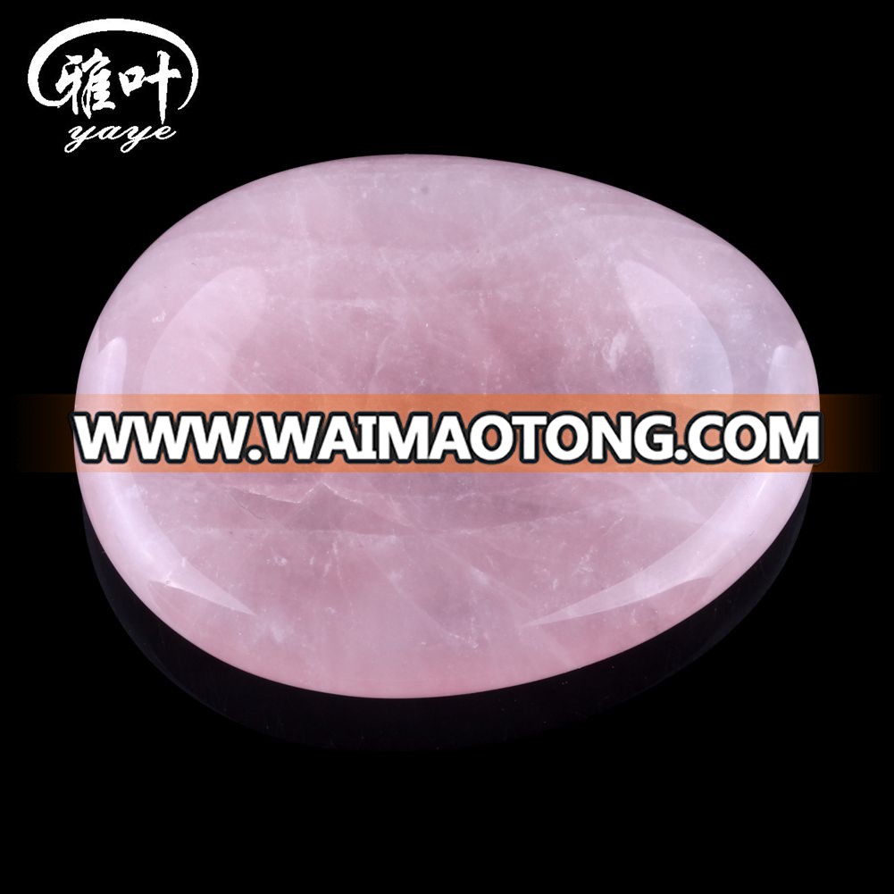 Wholesale Natural Rose Quartz Worry Stone Thumb Stone