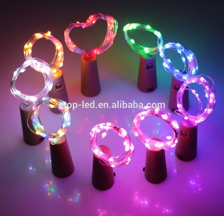 1X Colorful LED DIY Bottle String Lights Cork Shaped Bottle Stopper Light Glass For Halloween Xmas Party Wedding Home Decor