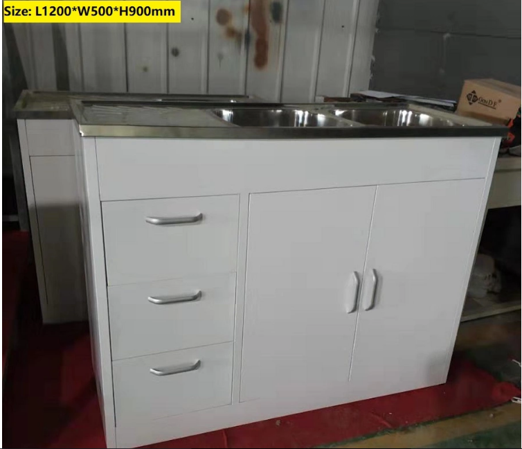 2019 self assemble white metal kitchen sink base cabinets