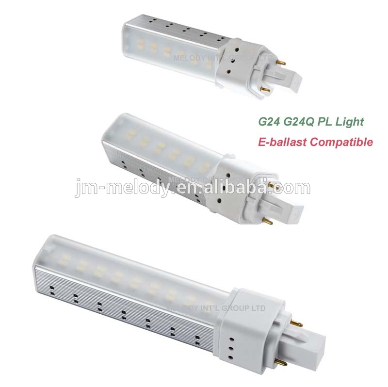 9W 4pin G24 LED light PLC GX24 lamp Electronic ballast compatible g24d-2 led gx24q 3 led light gx24d-2 E-Ballast gx24q 4 led