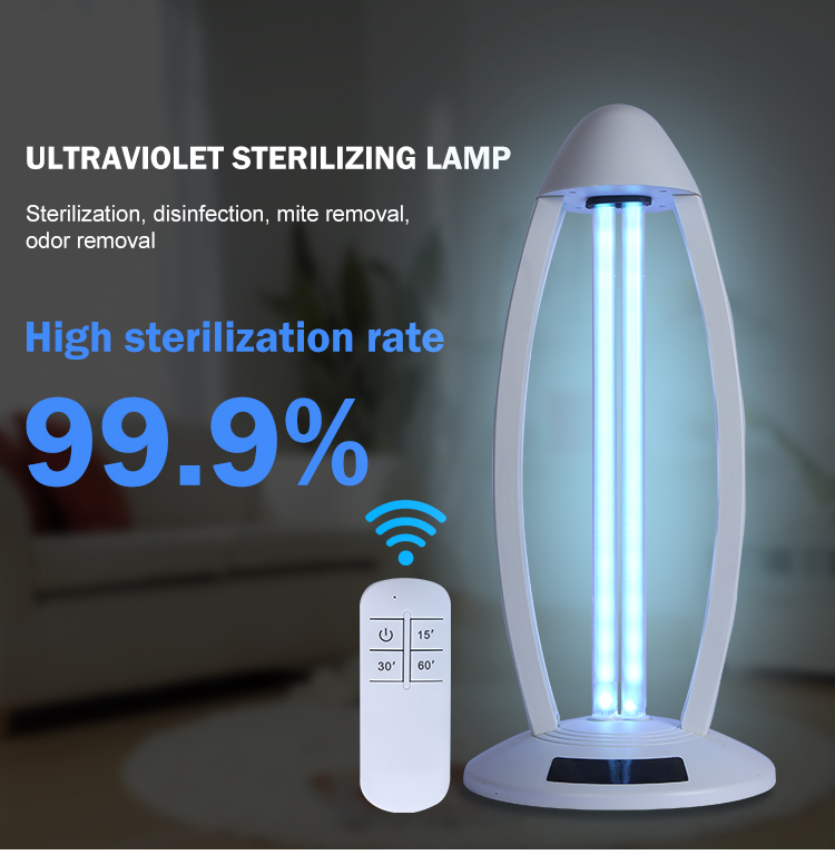 New product remote control timing portable home 38watt ultraviolet uv sterilization lamp