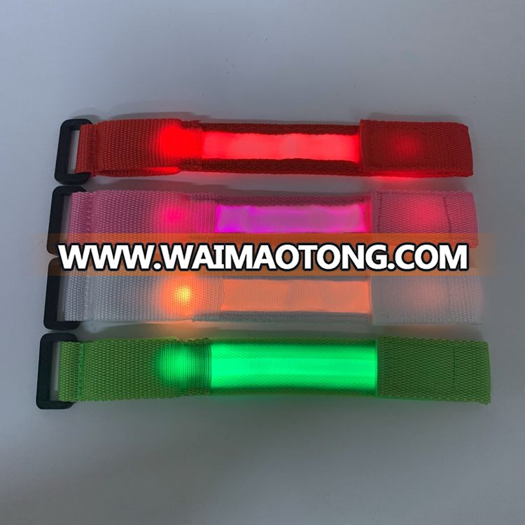 OEM price outdoor sports flashing nylon customized colorful LED wristband