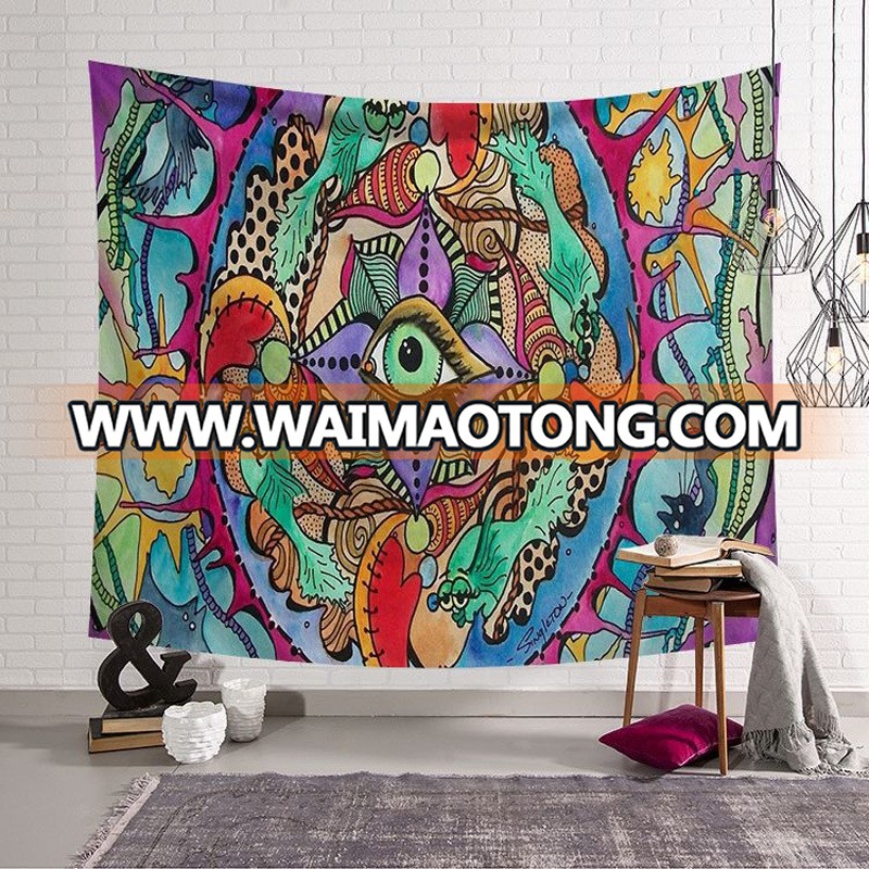 Custom Digital Print Trippy Hippie Tapestry Psychedelic Wall Tapestry