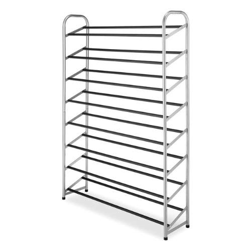 8 Tier Shoe Tower 40 Pair Non Slip Racks Stackable Metal Rack Flat Slant Adjustable Shoe Organizer Shelf for Closet Bedroom