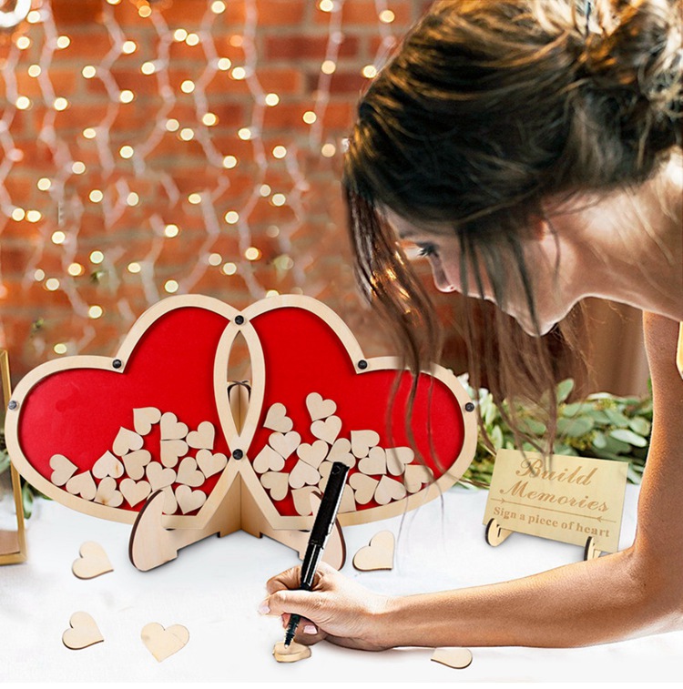 Romantic Wedding Guest Book love wooden guest book wedding guest book for the guests