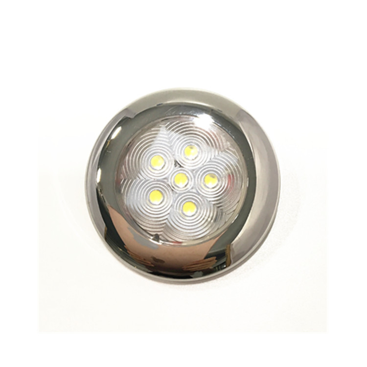 Silver Finish Surface Mount LED Wall Light Interior Small Puck Lamp Marine RV Boat Van 12VDC 1W 7CM Light Bulb