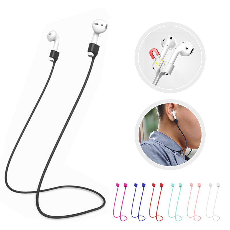 Magnetic Headphone Cord For Airpods 1 2 Anti lost Silicone Rope Strap For Apple Earphone Accessory Air Pod Wire Soft Cable