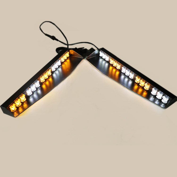 KM702 visor warning lightbar with white and amber colors