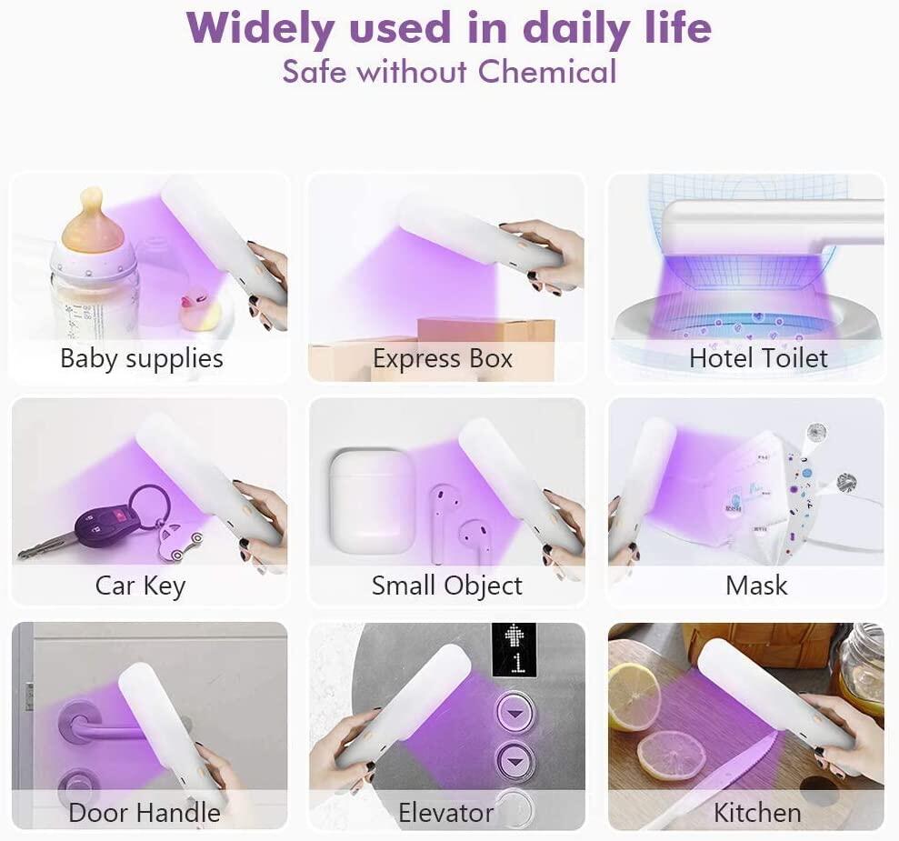 260nm USB Portable LED UVC Disinfection Lamp Handheld Germicidal Sterilizer Light