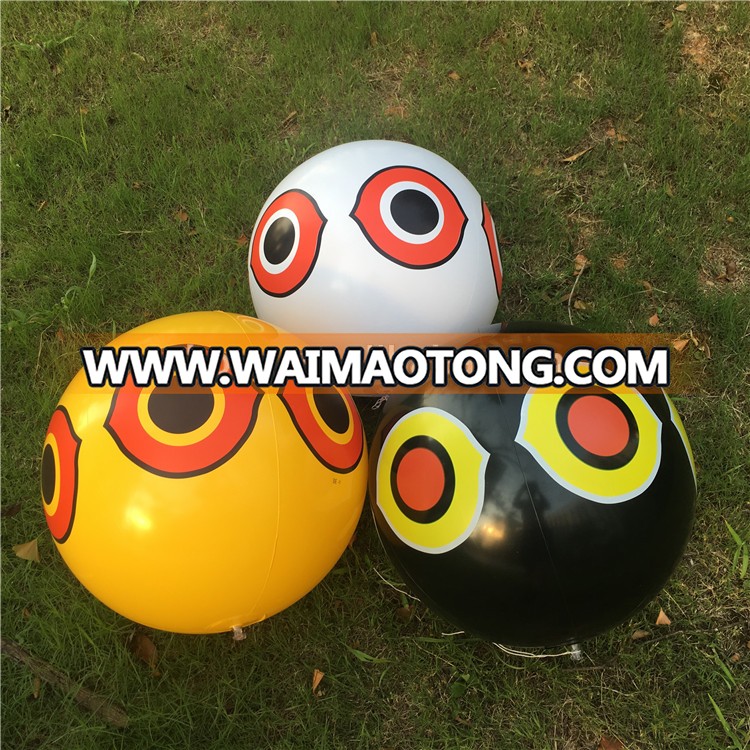 Hot Sale PVC inflatable eye ball beach ball for scaring bird