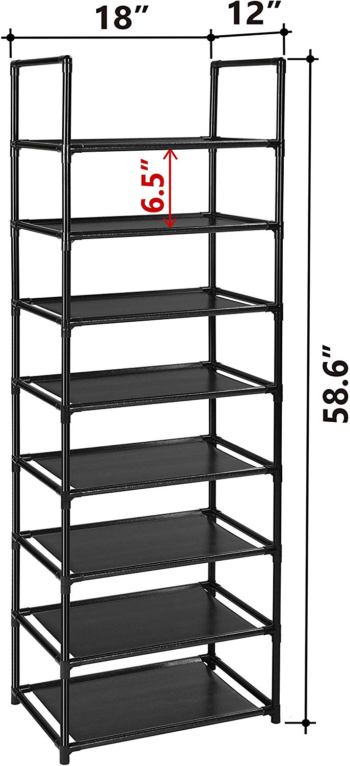 Hanssz  8 Tiers Shoe Rack 16-20 Pairs Sturdy Shoe Shelf