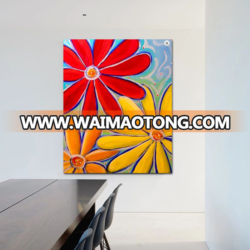 Modern Abstract Red Flower Posters and Prints Landscape Oil Painting on Canvas Cuadros Pictures on the Wall Art for Living Room