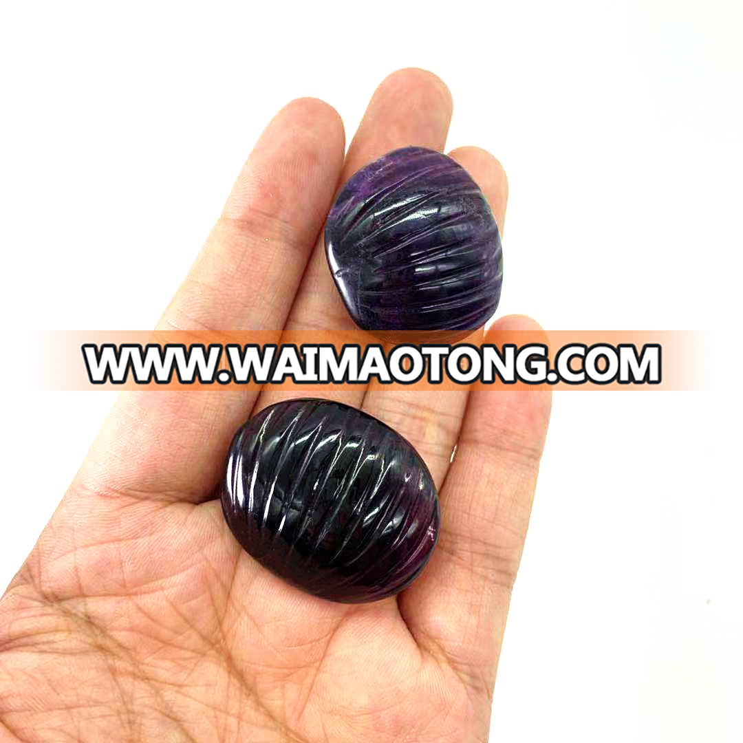 wholesale hand carved natural amethyst crystal shell crystal craft purple shell reiki for home decoration