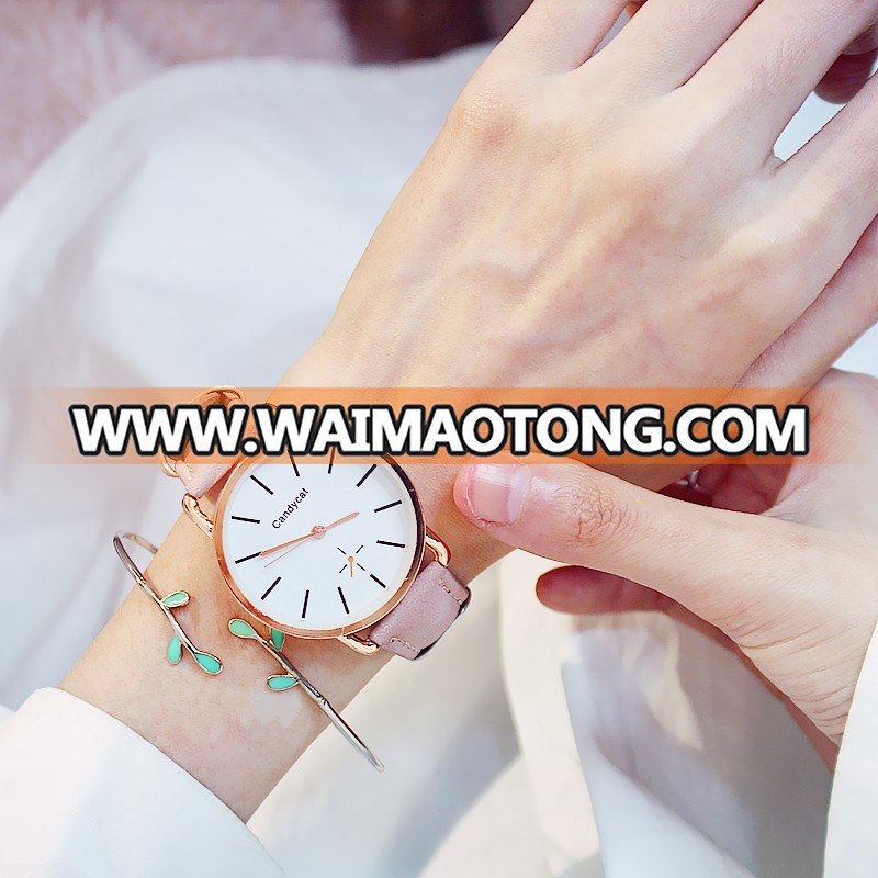 Watch Women Girls Middle School Students Simple Wild Pink Pink Gray Green Black Belt Fashion Wrist Quartz Women Watches Luxury