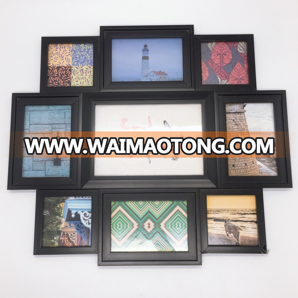 Wholesale Picture Wall Decor Plastic Frame Black 9 PCS Group