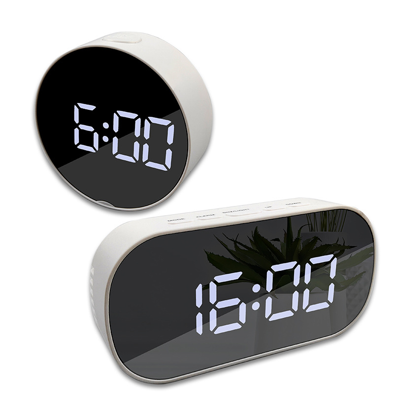 Creative multifunction mirror electronic digital snooze alarm clock