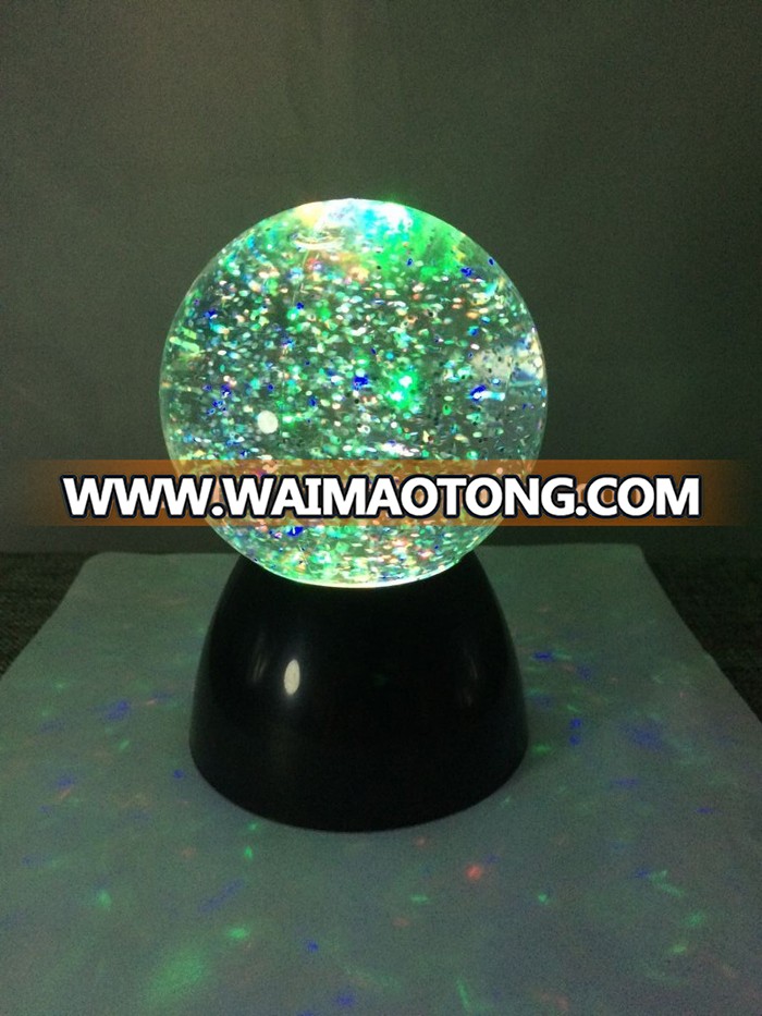 5.5" LED color change rotating  glitter water ball light