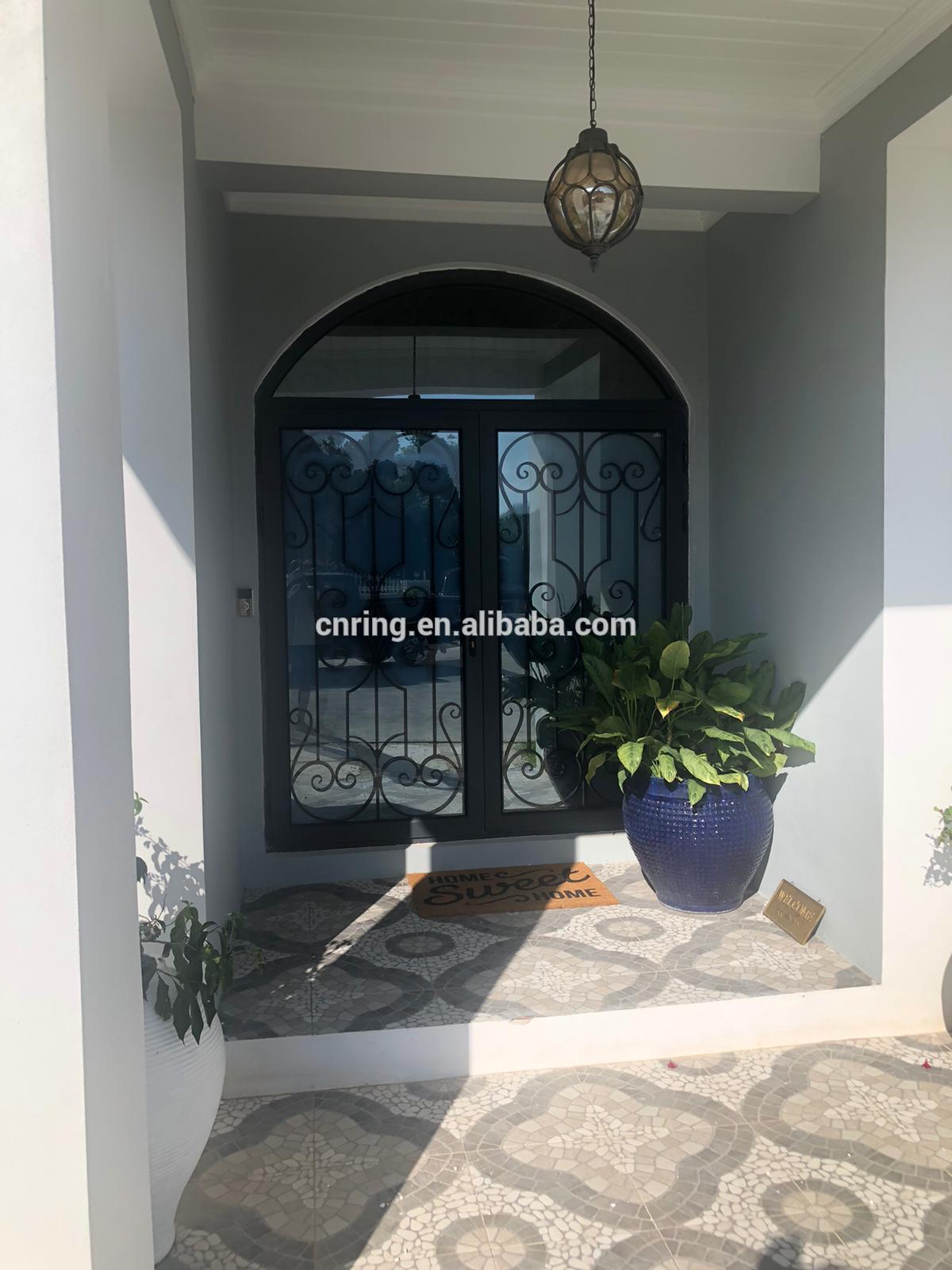 heavy duty profile aluminium arch top luxury entrance door