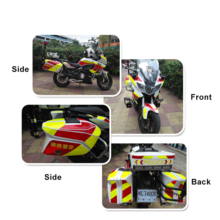 W013A Police Retro Fluorescent Reflective Safety Sticker Motorcycle Wholesale Supplier Online