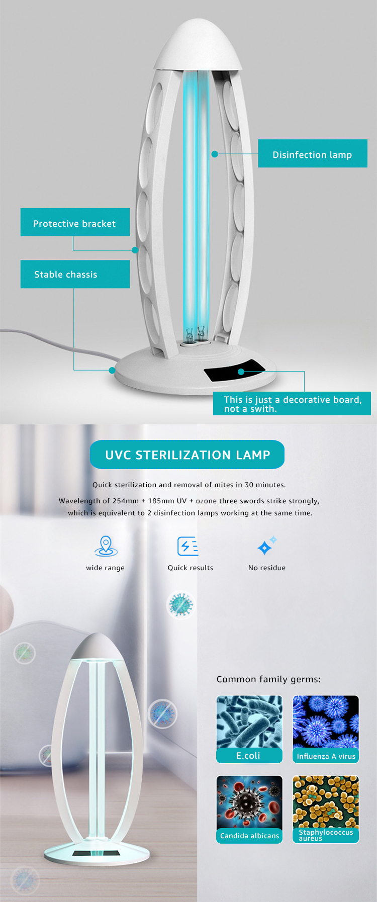 Sterilization Disinfection Uv Light Sterilizer Lamp Portable Uv Led Lamp