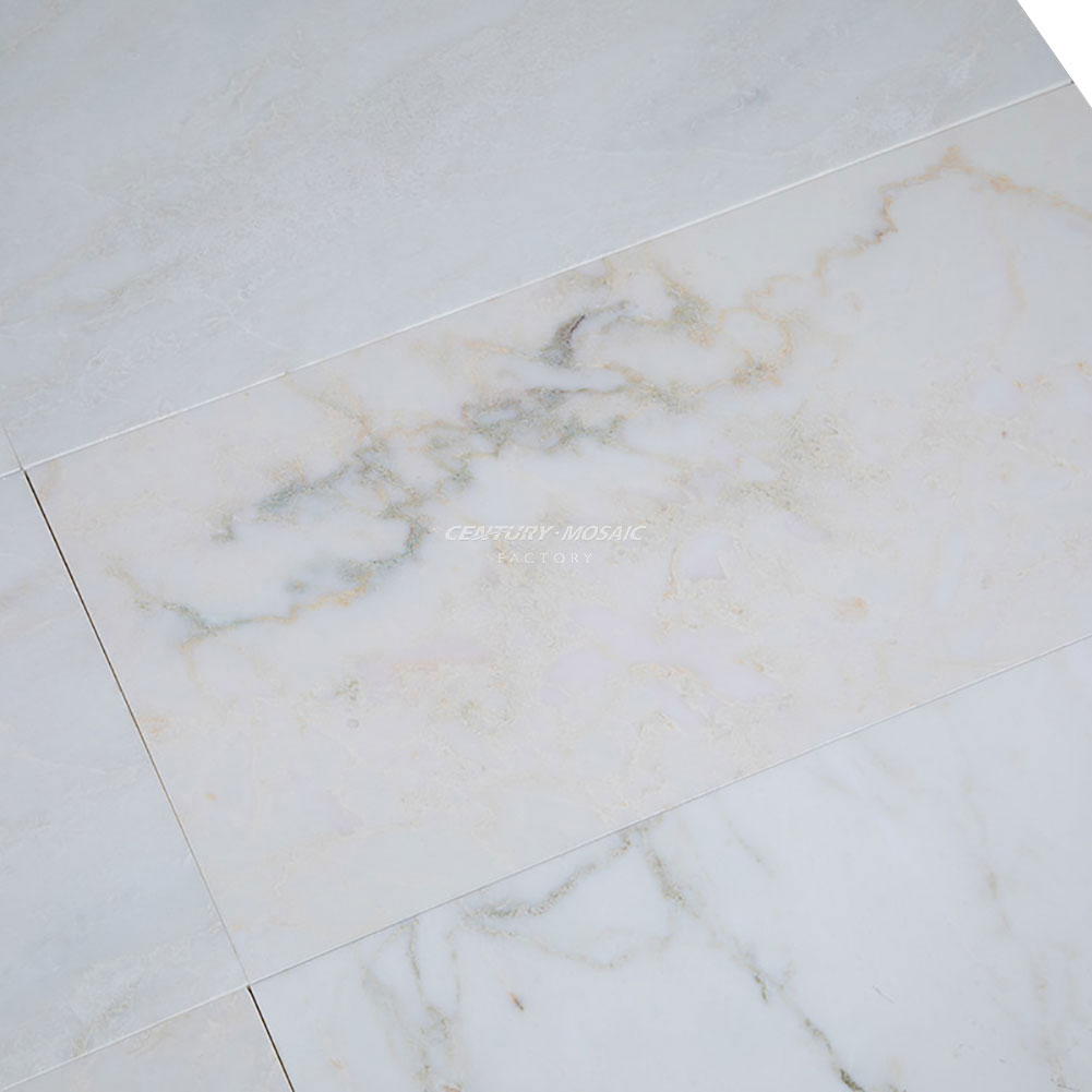 Asian Calacatta Gold White Marble Tile With Gold Veins