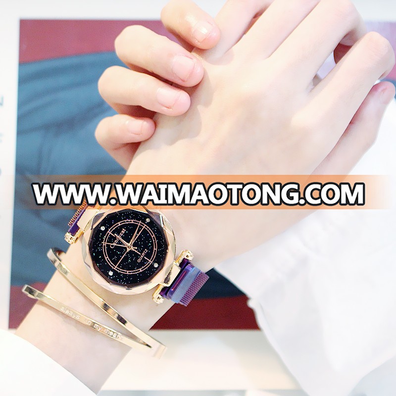 Tik Tok Magnet Stone Starry Sky Women Watches Student Fashion & Casual Elegant Quartz Watch Ladies Watch