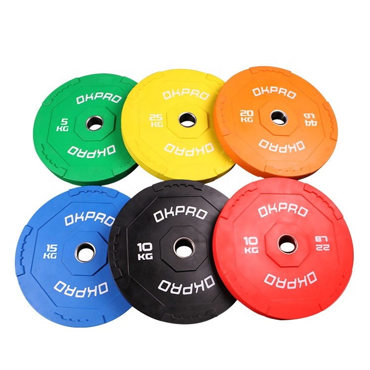 OKPRO Color Gym Fitness Weightlifting Plate Rubber Bumper Weight Plate