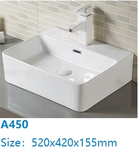 Semi inset /On counter bathroom Art sinks / Ceramic Basins A526