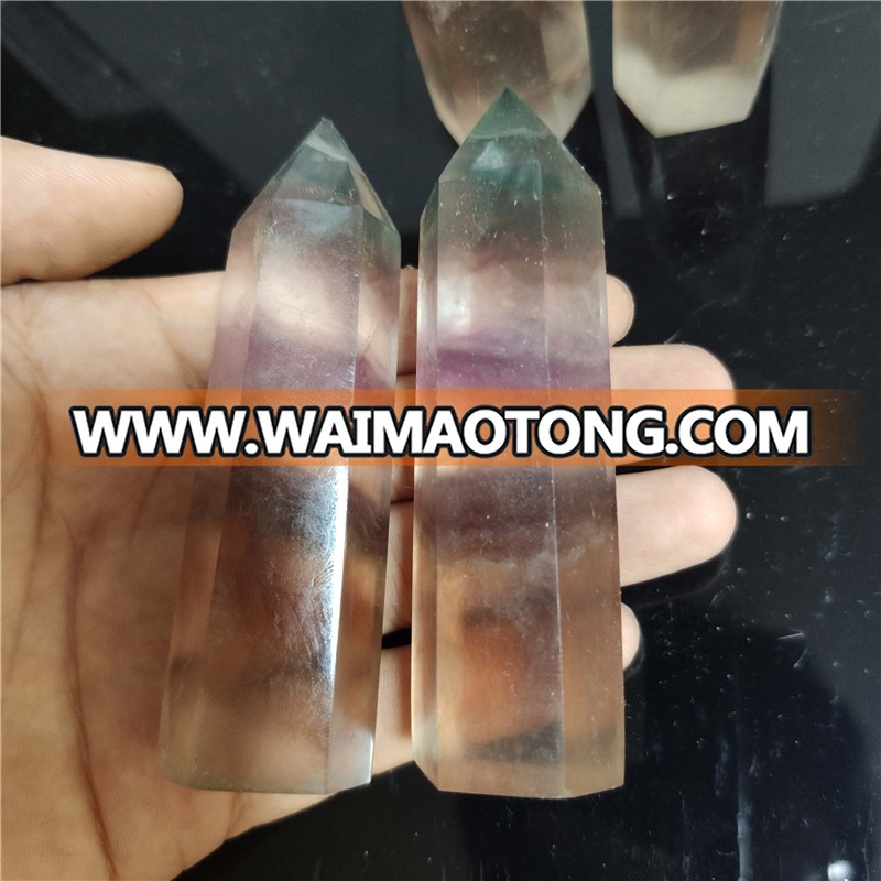 hot sale natural fluorite wand crystal quartz point for gift