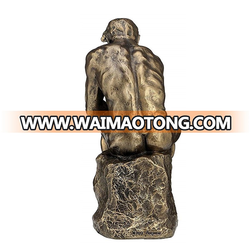 Bronze Resin Crafts Thinker Sculpture Male Nude Statue