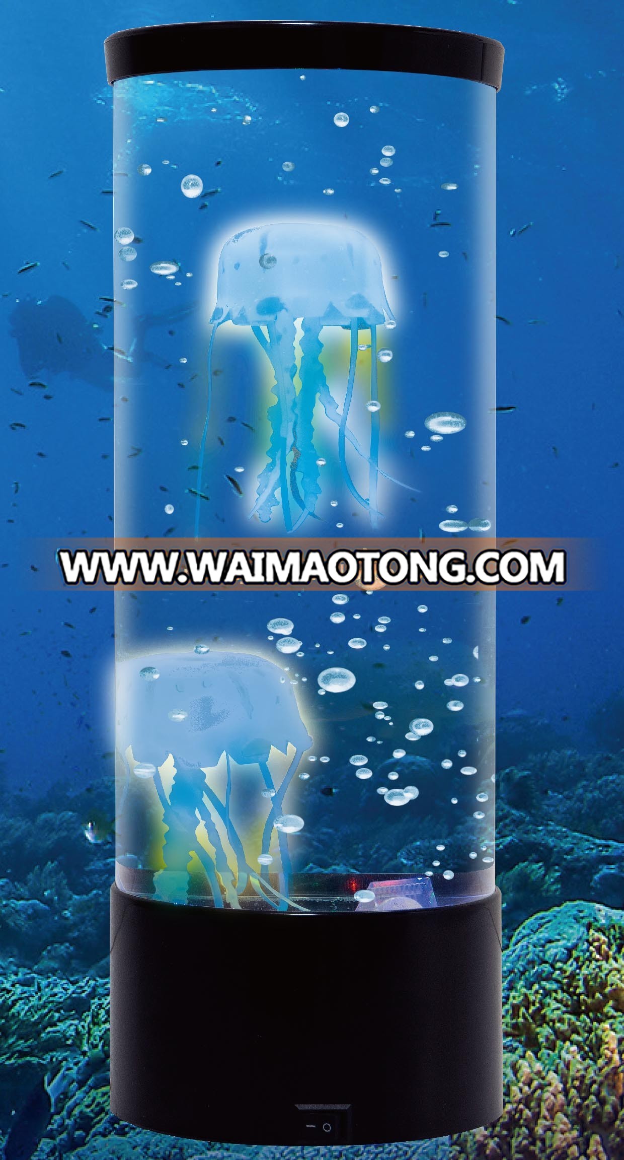 Novelty 11" LED color change Jelly fish lamp