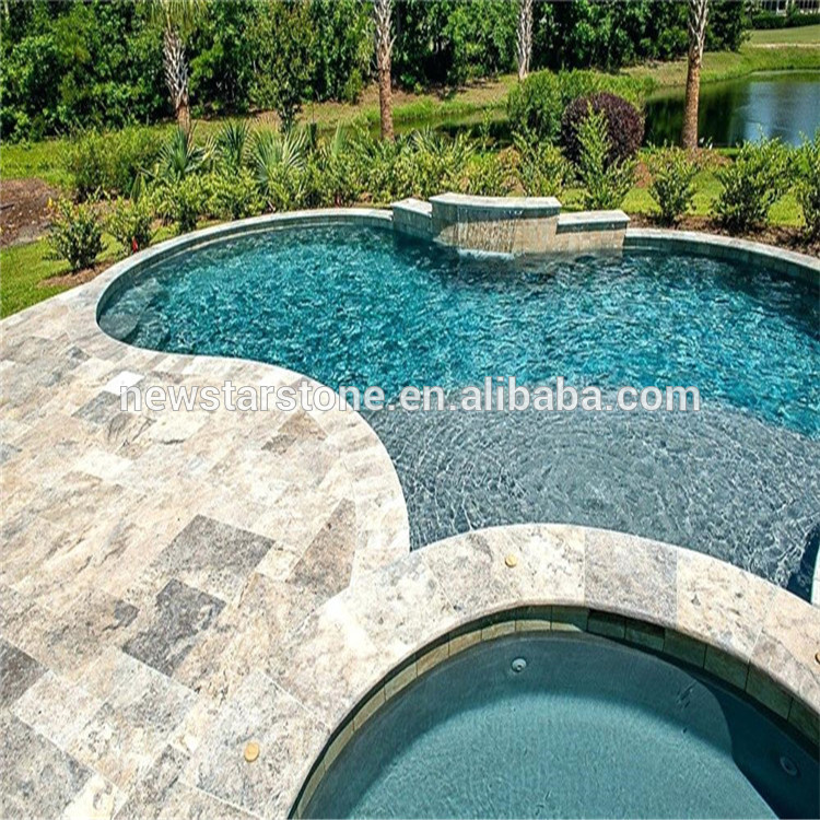 luxury swimming pool coping marble white color cut to size cheap travertine tiles