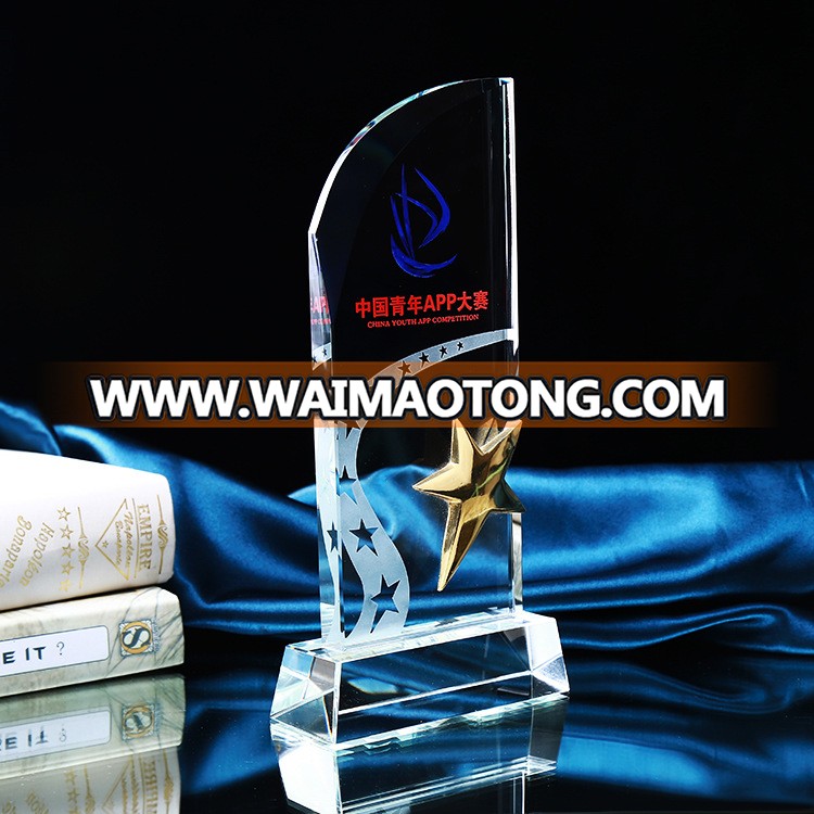 MH-JB0160  personalized engraving Crystal  award star trophy with base