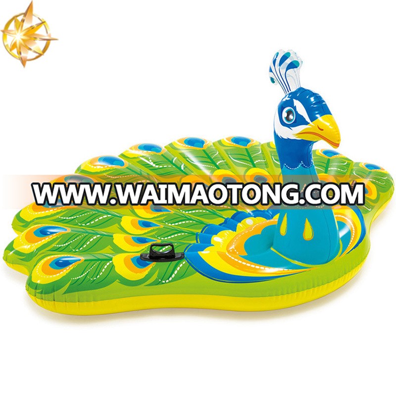 Hot sales promotion large inflatable peacock pool float swimming ring