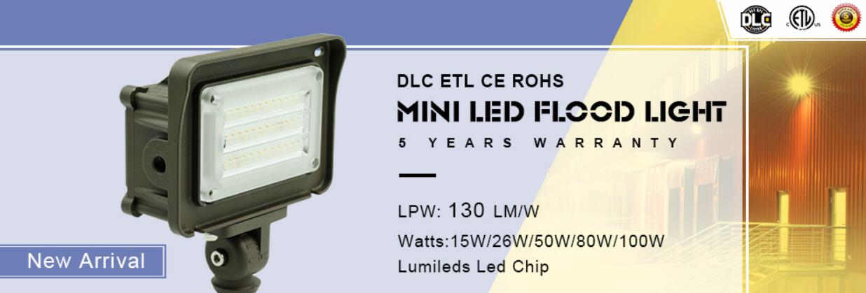 DLC ETL slim LED Flood Light 30w 50W  IP65  outdoor flood led light