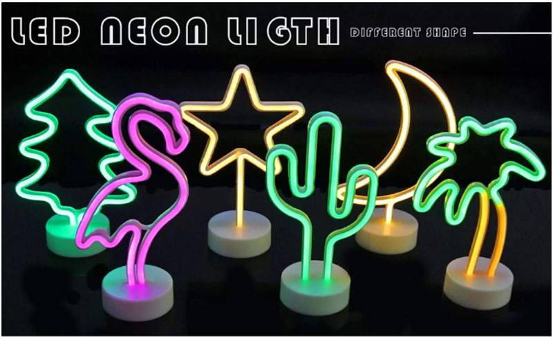 Pink Flamingo Neon Light Lamp Flamingo Neon Signs Night Lights LED Neon Decor Lamps Battery/USB Operated LED Lights