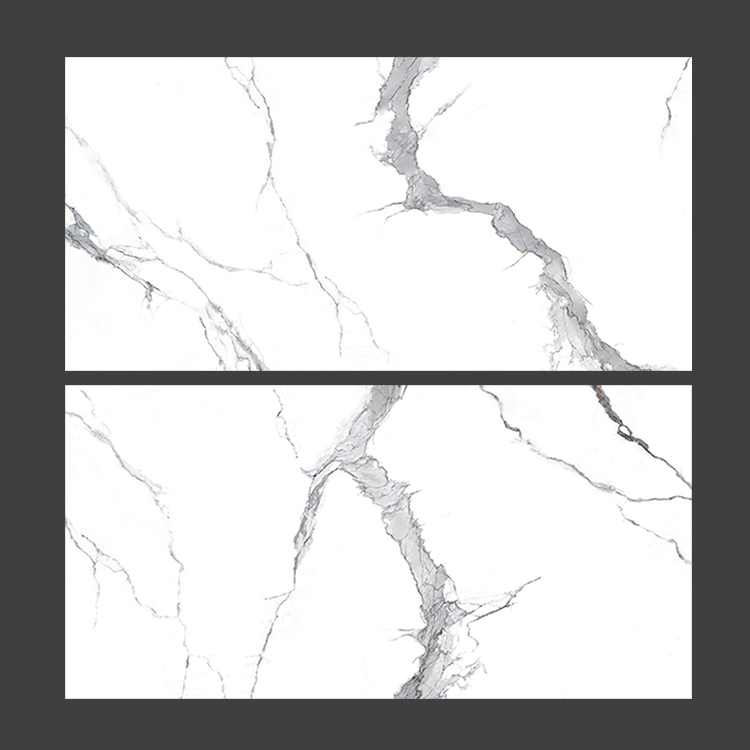 Porcelain glazed polished screen printing marble design floor tiles for supermarket