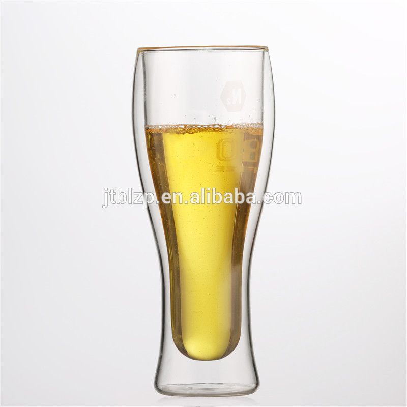 Heat Resistant reusable creative beer cup double wall glass