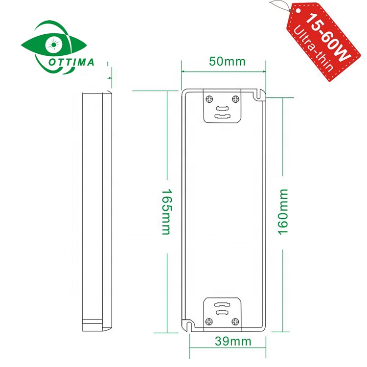 Ultra thin 24V 0.83A 20W constant voltage power supply led driver