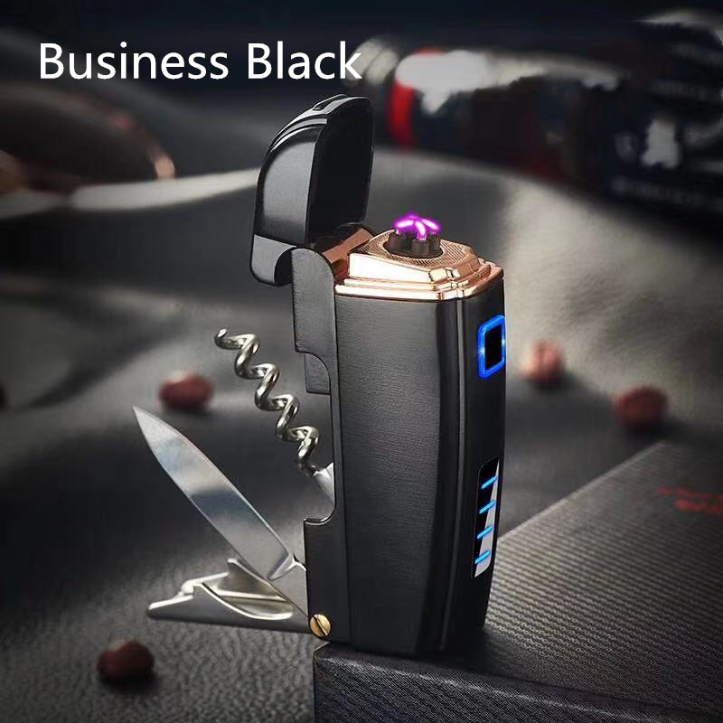 Hot Sell Multi-function Plasma USB Lighter ,Rechargeable Lighter With Knife