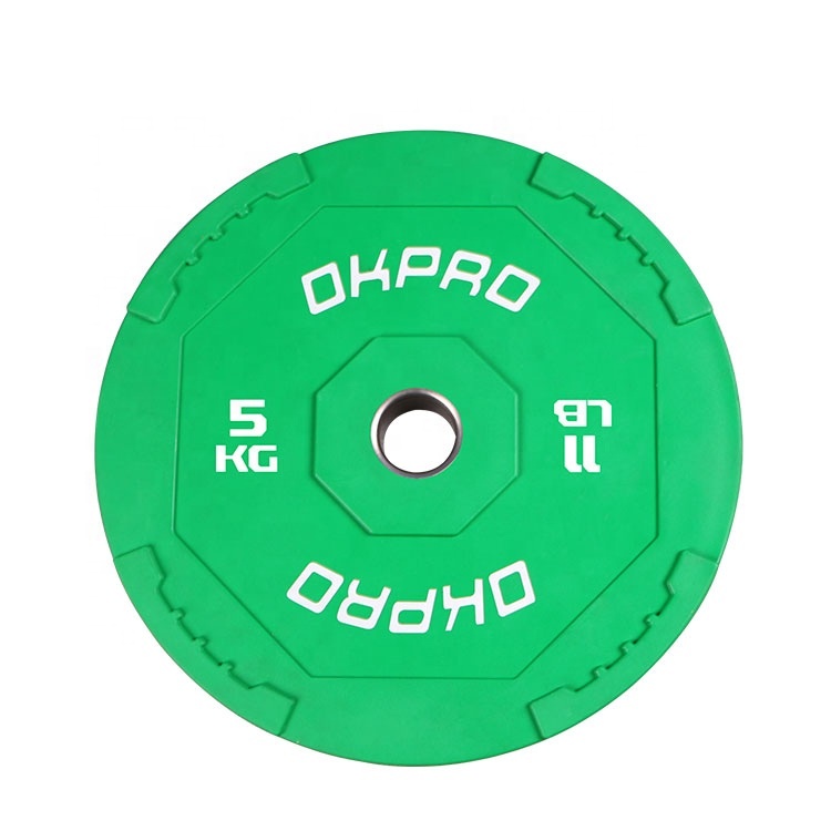 OKPRO Color Gym Fitness Weightlifting Plate Rubber Bumper Weight Plate