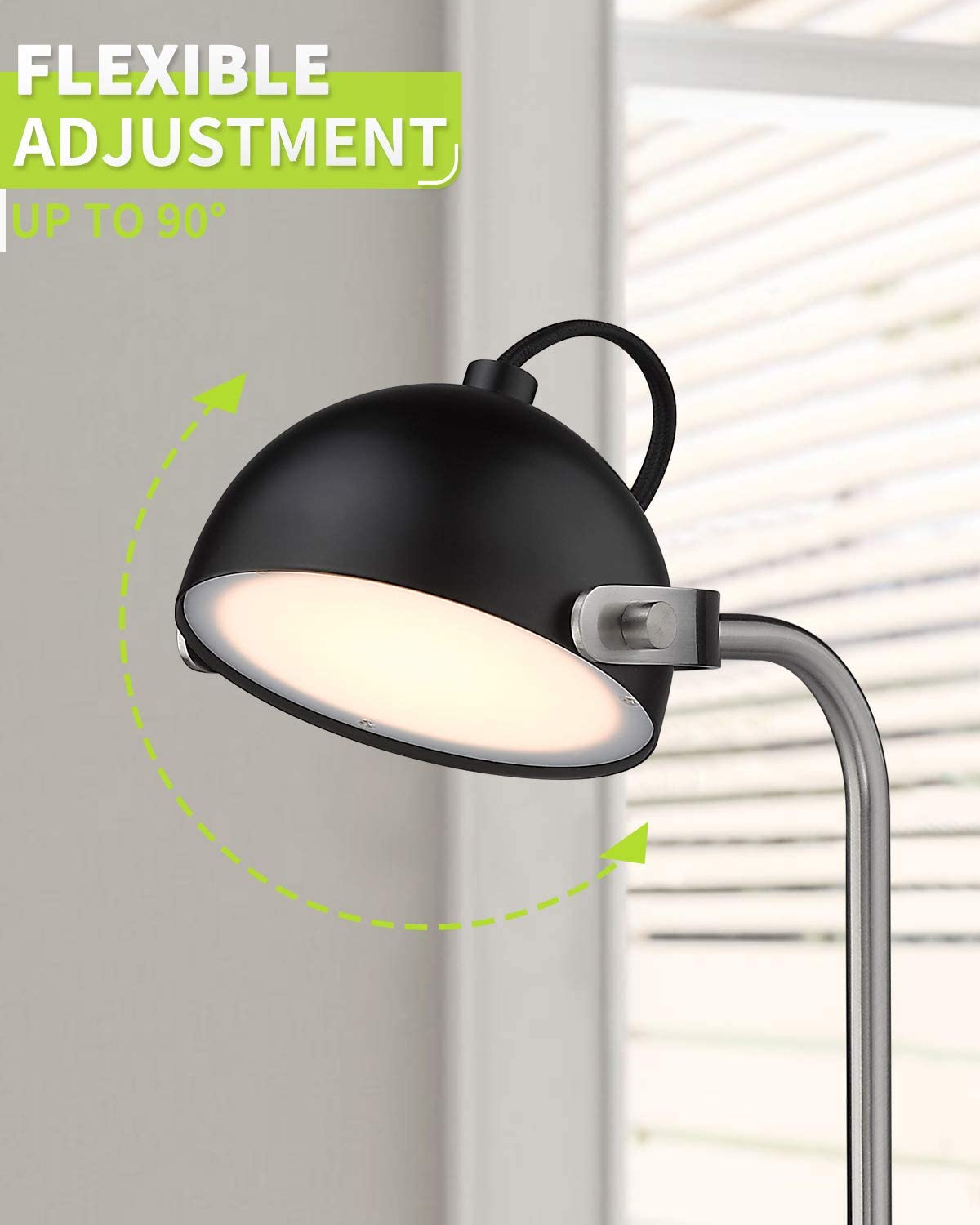 JLT-9473 Modern  Adjustable Head 7W LED Table Desk Lamp with USB hotel style lamps with outlets