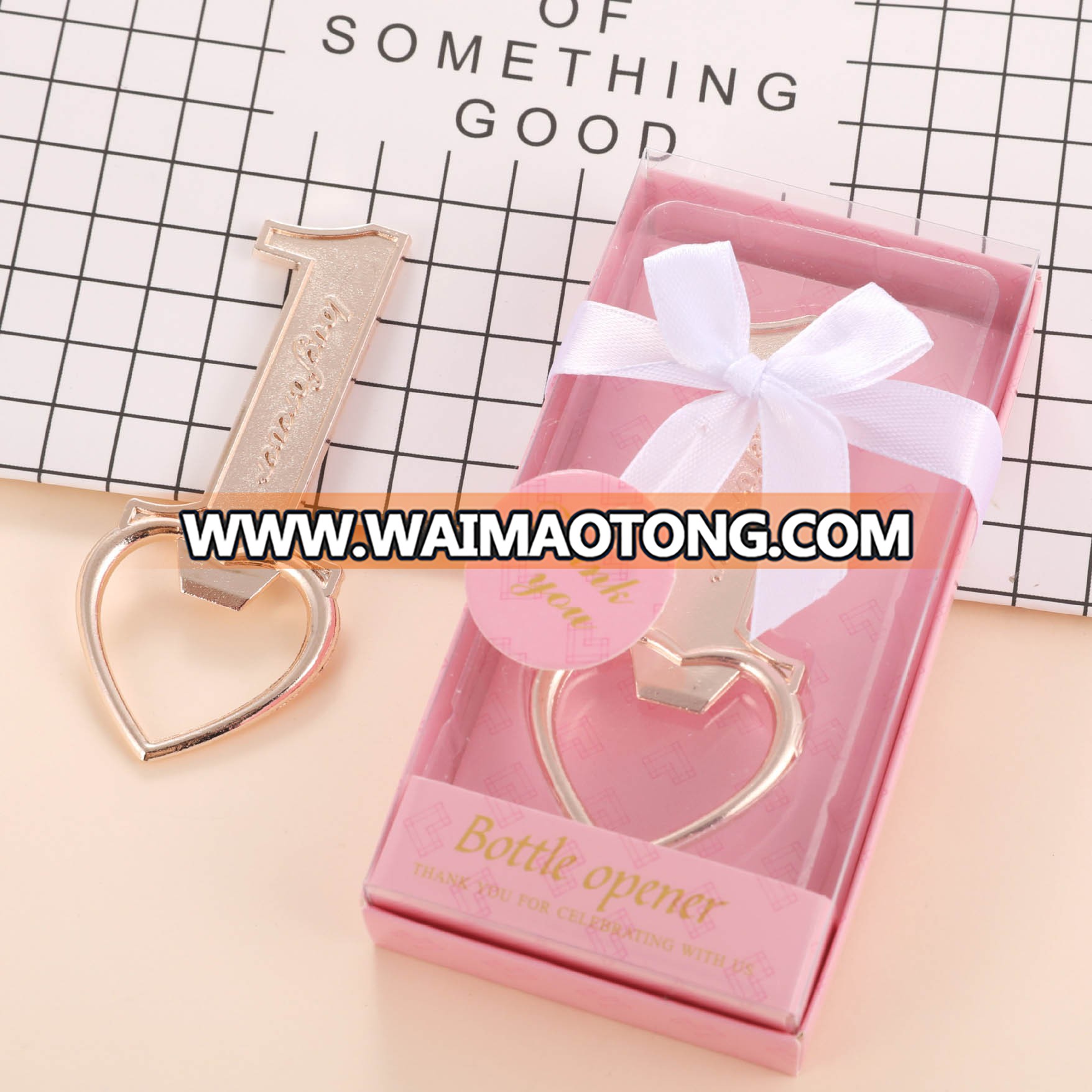 Ywbeyond Wed gifts party souvenirs for guests love forever metal gold heart beer bottle opener