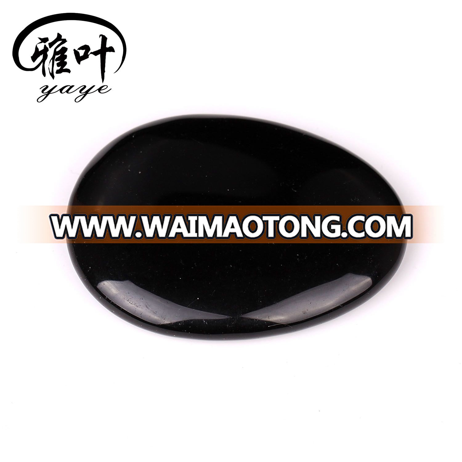 Natural Black Obsidian Worry Stone Quartz Translucent Stone