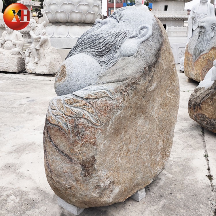 Hand Carved Natural Stone The God Of Longevity Sculpture