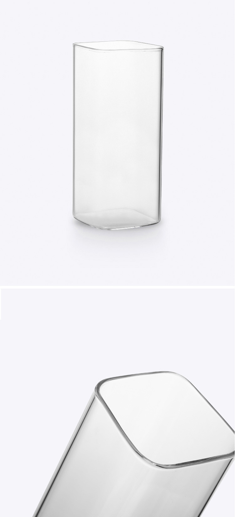 400ml Square Shape Borosilicate Glass Cup Milk Glass Cup