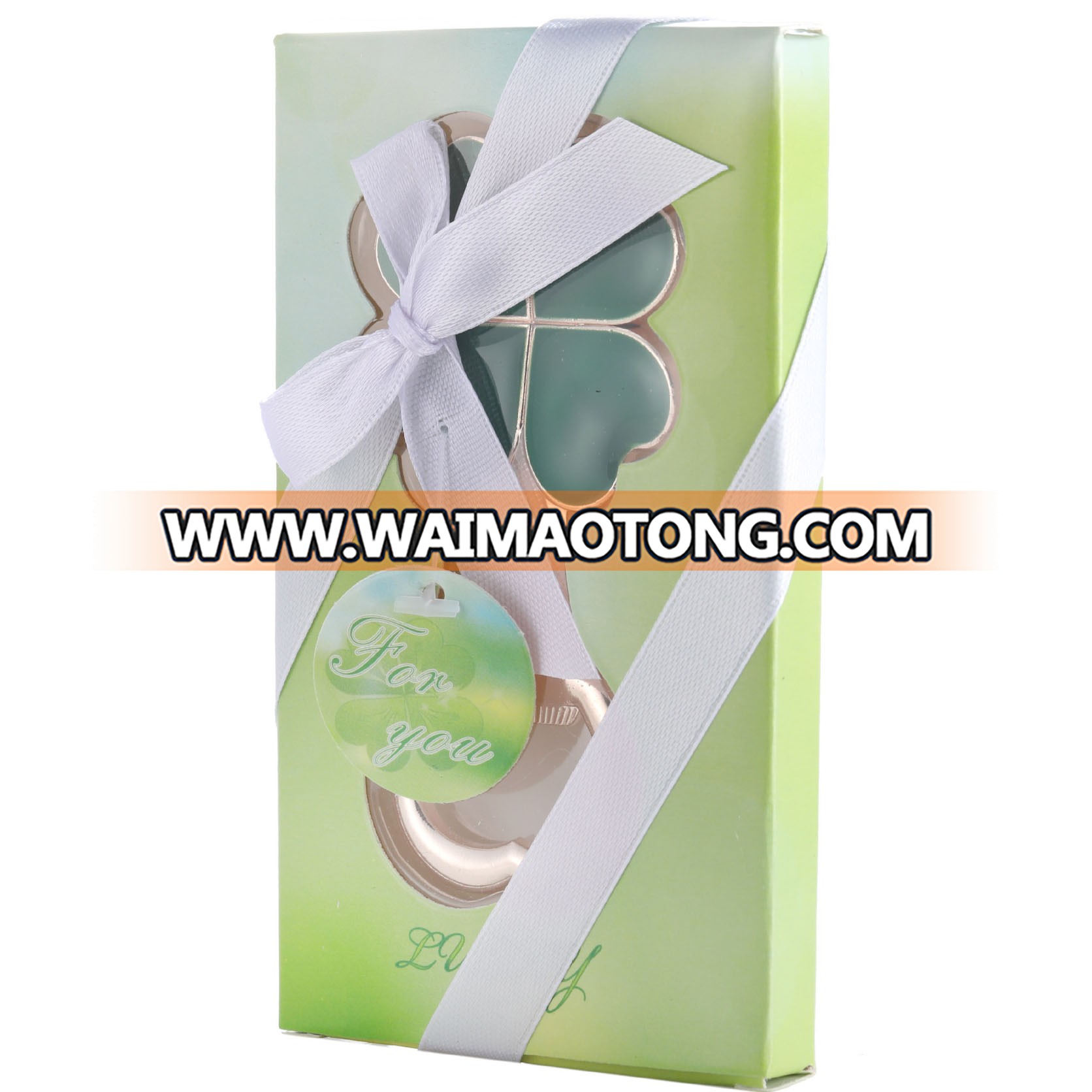 Ywbeyond Golden Wedding and bridal shower souvenirs Lucky clover green four leaf clover bottle opener