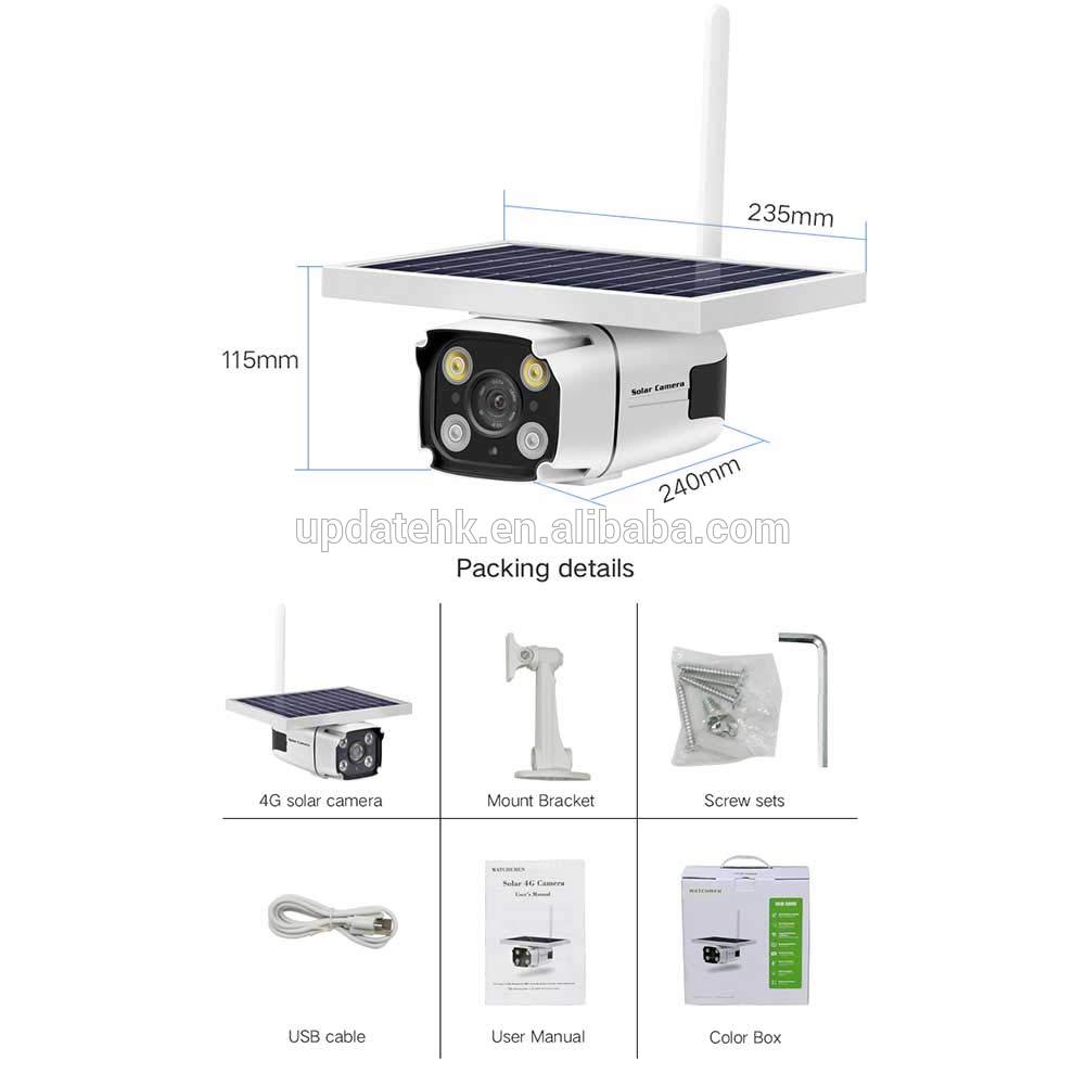 4G Solar Powered 1080P HD Surveillance System Outdoor Waterproof CCTV Night Vision Security Camera